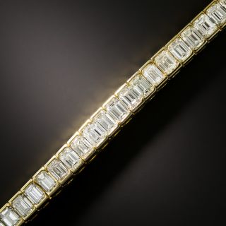 Estate 18.50 Carat Emerald-Cut Diamond Line Bracelet - 2