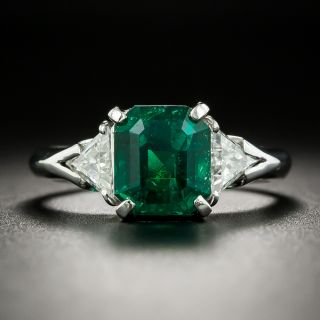 Estate 2.11 Carat Colombian Emerald and Diamond Ring - 2