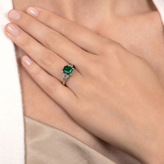 Estate 2.11 Carat Colombian Emerald and Diamond Ring