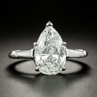 Estate 2.16 Carat Pear-Cut Diamond Engagement Ring - GIA F SI1 - 2