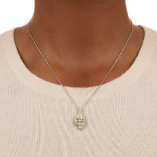 Estate 2.16 Carat Pear-Shaped Diamond Pendant - GIA