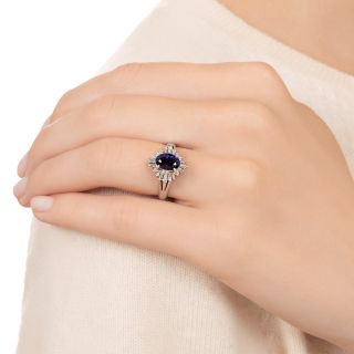 Estate 2.17 Carat No-Heat Sapphire and Diamond Ballerina Ring