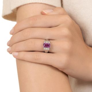 Estate 2.40 Pink Sapphire and Diamond Ring