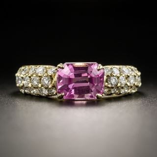 Estate 2.46 Carat Pink Sapphire and Diamond Ring - 1