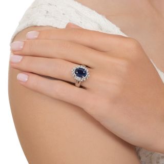 Estate 2.48 Carat Sapphire and Diamond Ring