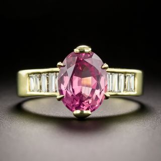  Estate 2.68 Carat No-Heat Pink Sapphire and Diamond Ring - 2