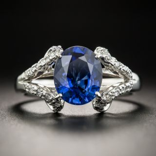 Estate 2.68 Carat No-Heat Sapphire and Diamond Ring - 1