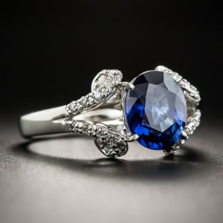 Estate 2.68 Carat No-Heat Sapphire and Diamond Ring
