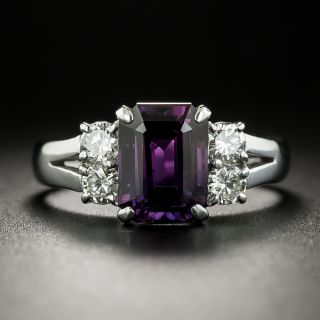 Estate 2.72 Carat Purple Sapphire and Diamond Ring - 2
