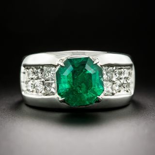 Estate 2.91 Carat Colombian Emerald and Diamond Ring - GIA - 2