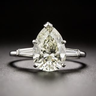 Estate 2.91 Carat Pear-Shape Diamond Ring - GIA N SI2 - 3