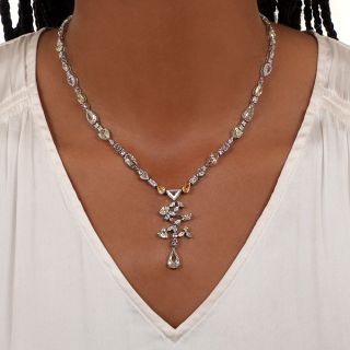 Estate 25.30 Carat Total Natural Colored Diamond Necklace