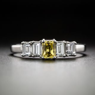 Estate .27 Carat Golden Sapphire and Diamond Ring  - 3