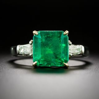 Estate 3.03 Carat Emerald and Diamond Ring - GIA - 2