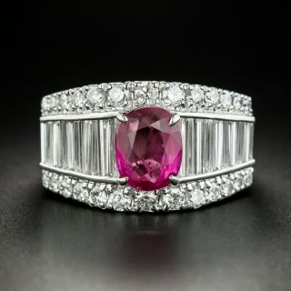 Estate 3.04 Carat No-Heat Pink Sapphire and Diamond Ring - GIA  - 2