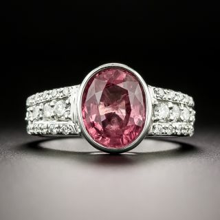 Estate 3.41 Carat Pink Sapphire and Diamond Ring - 3