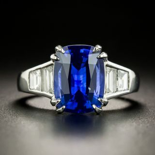  3.71 Carat Ceylon Sapphire and Diamond Ring - 2