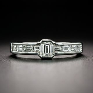 Estate .31 Carat Emerald-Cut Diamond Engagement Ring - 3