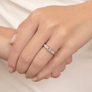 Estate .31 Carat Emerald-Cut Diamond Engagement Ring