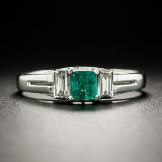 Estate .32 Carat Emerald and Diamond Ring - 3