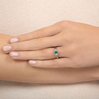 Estate .32 Carat Emerald and Diamond Ring