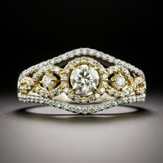 Estate .33 Carat Two-Tone Diamond Engagement Ring - 3