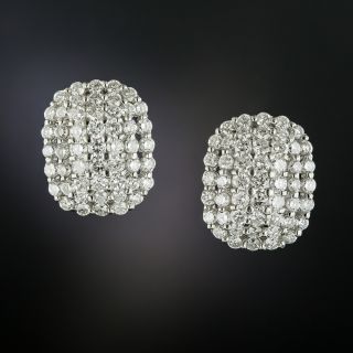 Estate 4.00 Carat Diamond Cushion-Shaped Earrings  - 2