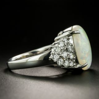 Estate 4.71 Carat Opal Cabochon and Diamond Ring 
