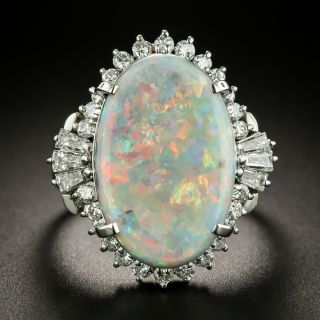 Estate 5.43 Carat Opal and Diamond Cocktail Ring - 1