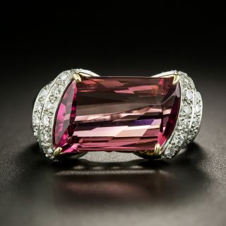Estate 5.86 Carat Pink Tourmaline and Diamond Ring - 3