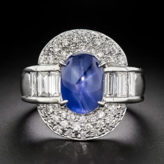 Estate 5.95 Carat Star Sapphire and Diamond Ring - 3