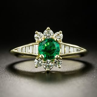 Estate .50 Carat Emerald and Diamond Ring - 2
