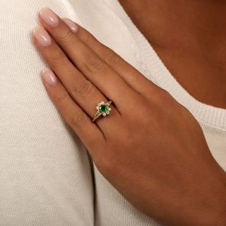 Estate .50 Carat Emerald and Diamond Ring
