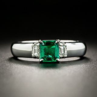 Estate .56 Carat Emerald and Diamond Ring - 1