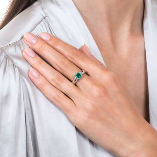 Estate .56 Carat Emerald and Diamond Ring