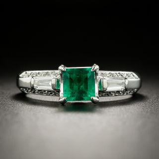 Estate .60 Carat Emerald and Diamond Ring - 2