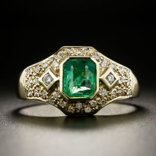 Estate .60 Carat Emerald and Diamond Ring - 1