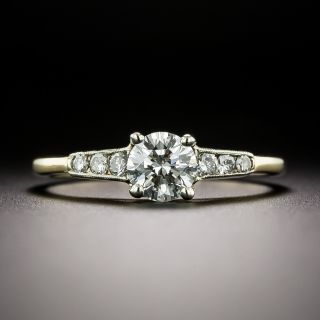 Estate .61 Carat Diamond Two-Tone Engagement Ring - GIA F VS1 - 3
