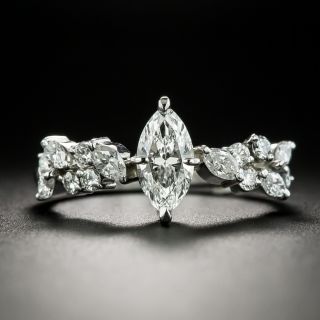 Estate .65 Carat Marquise Diamond Engagement Ring - 2
