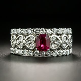 Estate .73 Carat Ruby and Diamond Band Ring - 1