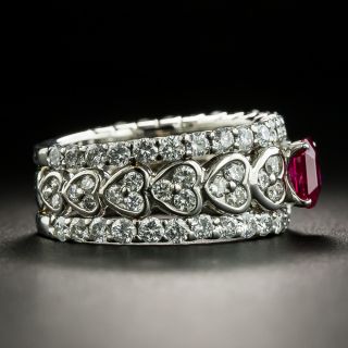 Estate .73 Carat Ruby and Diamond Band Ring