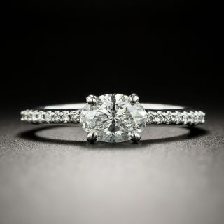 Estate .76 Oval-Cut Diamond Engagement Ring - GIA D SI1 - 2