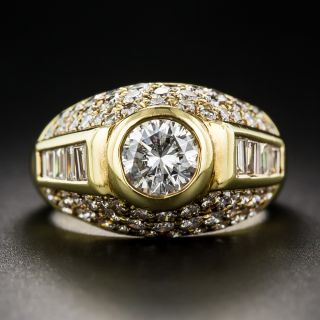 Estate .80 Carat 18K Pavé Diamond Ring - 1