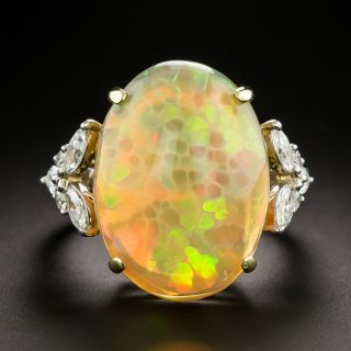 Estate 9.15 Carat Fire Opal and Diamond Ring - 3