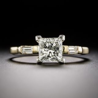 Estate .99 Carat Princess-Cut Diamond Engagement Ring - GIA L VS1 - 2