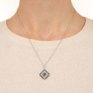 Estate Alexandrite and Diamond Pendant