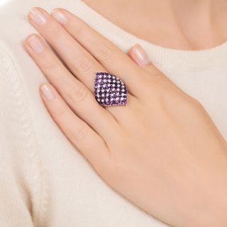 Estate Amethyst and Diamond Fashion Ring