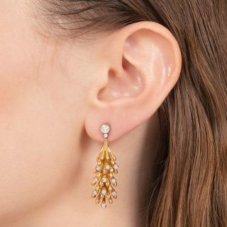 Estate Articulating Diamond Drop Earrings