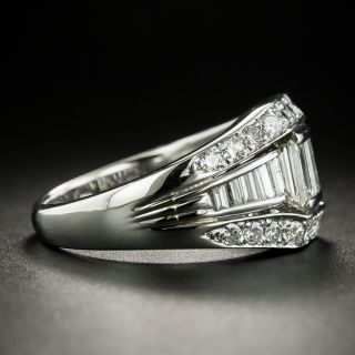Estate Baguette and Round Brilliant Cut Diamond Band Ring