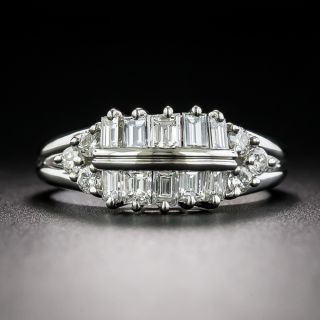 Estate Baguette and Round Diamond Band Ring - 3